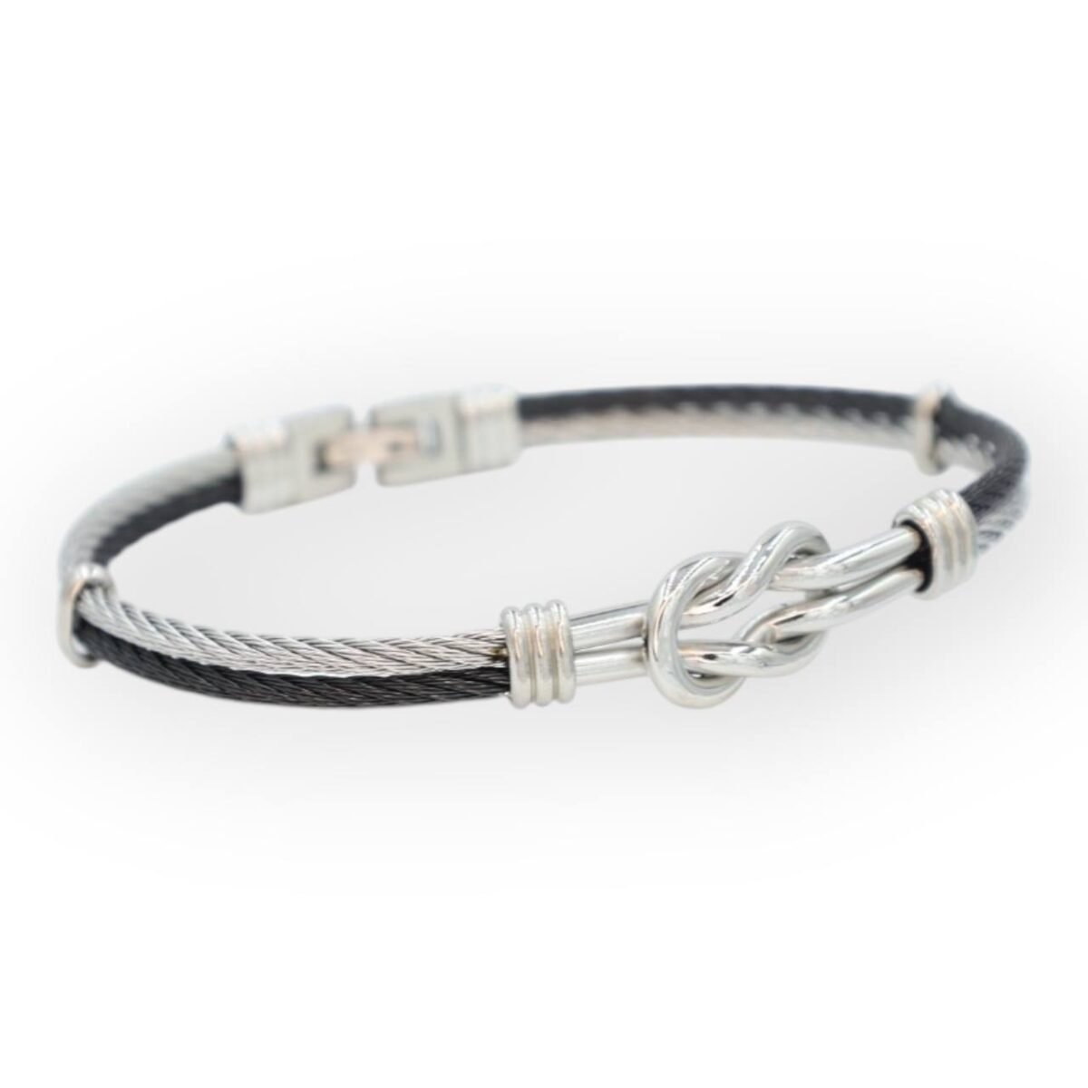 Man Bracelet #02010 black with silver